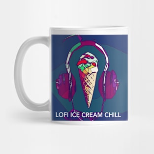 Lofi Ice Cream Chill logo (blue background) Mug